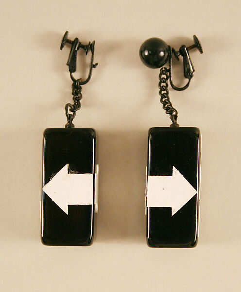 Earrings, Giorgio di Sant'Angelo (American, born Italy, 1933–1989), plastic, metal, American