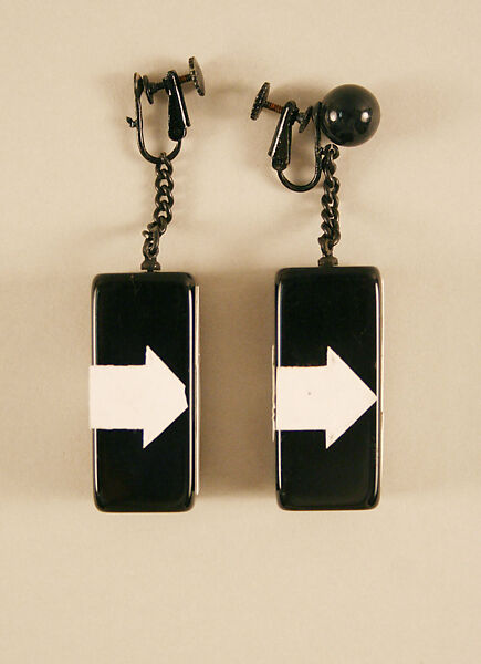 Earrings, Giorgio di Sant'Angelo (American, born Italy, 1933–1989), plastic, metal, American