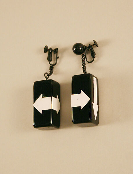 Earrings, Giorgio di Sant'Angelo (American, born Italy, 1933–1989), plastic, metal, American