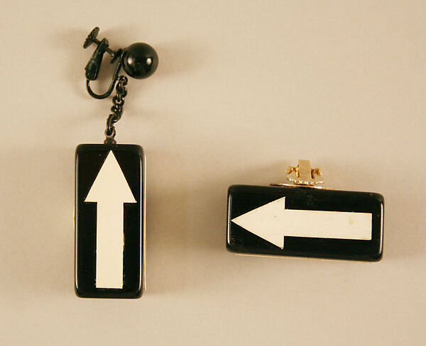 Earrings, Giorgio di Sant'Angelo (American, born Italy, 1933–1989), plastic, metal, American