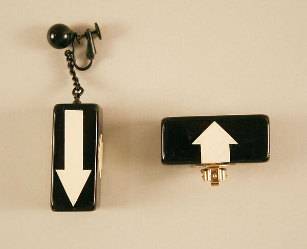 Earrings, Giorgio di Sant'Angelo (American, born Italy, 1933–1989), plastic, metal, American