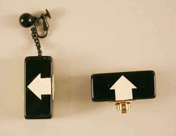 Earrings, Giorgio di Sant'Angelo (American, born Italy, 1933–1989), plastic, metal, American