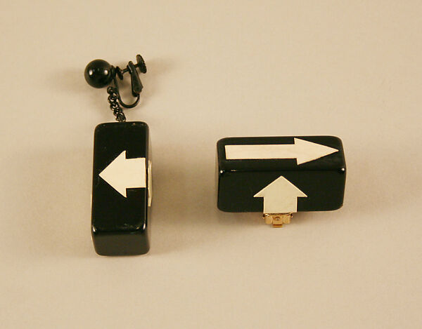 Earrings, Giorgio di Sant'Angelo (American, born Italy, 1933–1989), plastic, metal, American