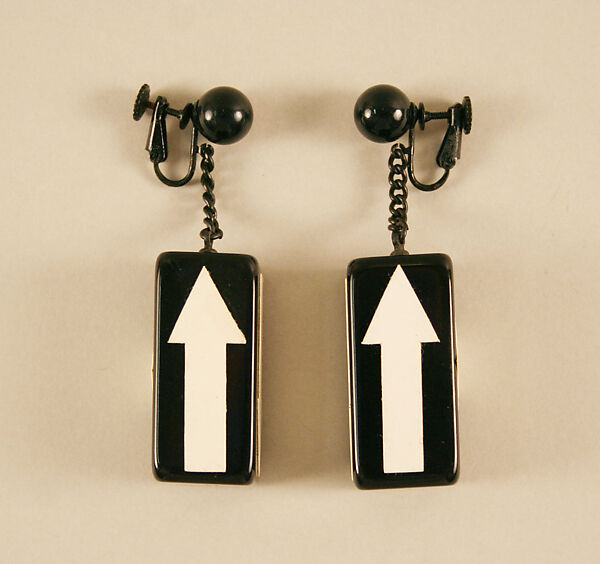 Earrings, Giorgio di Sant&#39;Angelo (American, born Italy, 1933–1989), plastic, metal, American 