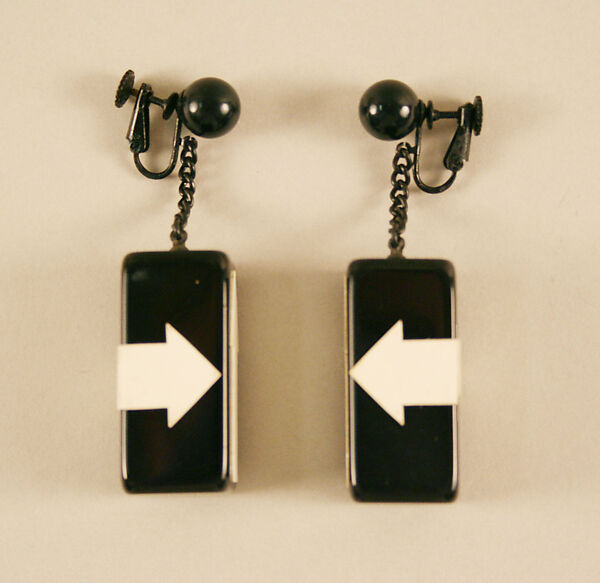 Earrings, Giorgio di Sant'Angelo (American, born Italy, 1933–1989), plastic, metal, American