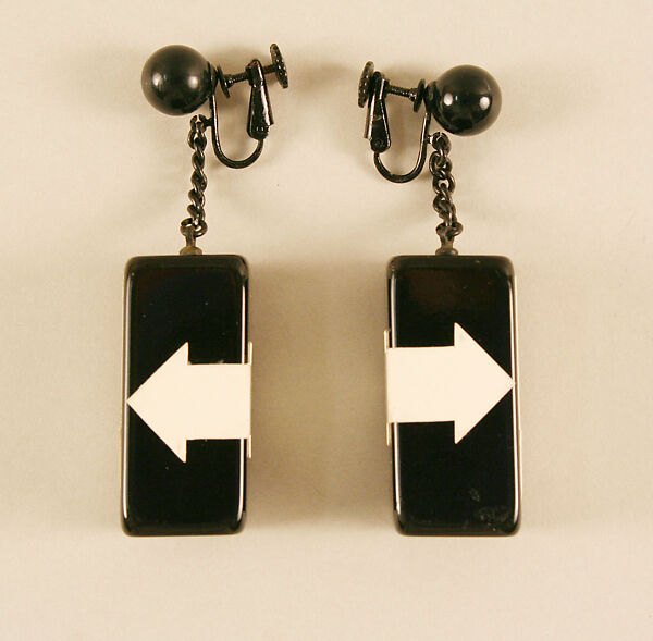 Earrings, Giorgio di Sant'Angelo (American, born Italy, 1933–1989), plastic, metal, American