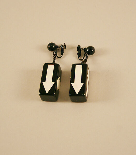 Earrings, Giorgio di Sant'Angelo (American, born Italy, 1933–1989), plastic, metal, American