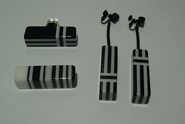 Earrings, Giorgio di Sant'Angelo (American, born Italy, 1933–1989), plastic, metal, American