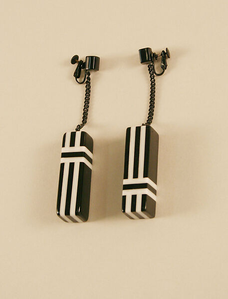Earrings, Giorgio di Sant'Angelo (American, born Italy, 1933–1989), plastic, metal, American