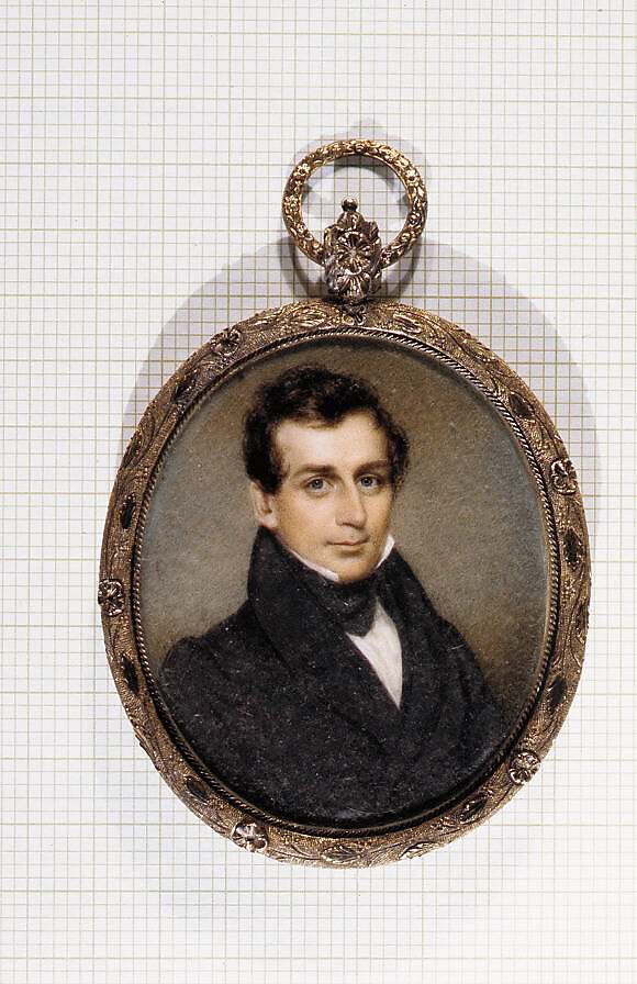 Portrait of a Gentleman, Nathaniel Rogers (American, Bridgehampton, New York 1788–1844 Bridgehampton, New York), Watercolor on ivory, American 