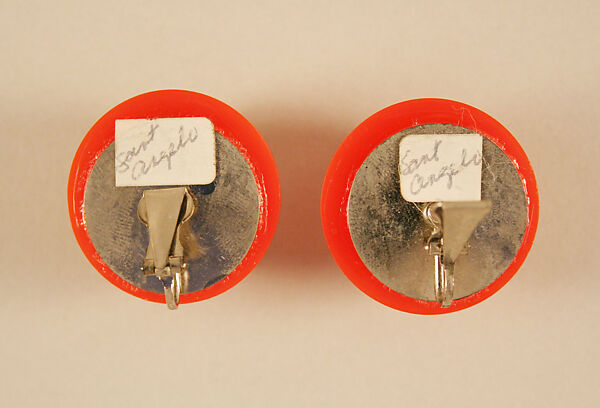Earrings, Giorgio di Sant'Angelo (American, born Italy, 1933–1989), plastic, metal, American