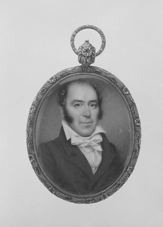 Portrait of a Gentleman, Nathaniel Rogers (American, Bridgehampton, New York 1788–1844 Bridgehampton, New York), Watercolor on ivory, American 