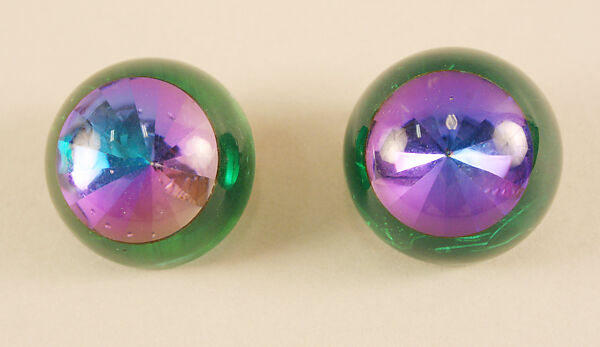 Earrings, Giorgio di Sant&#39;Angelo (American, born Italy, 1933–1989), plastic, metal, American 