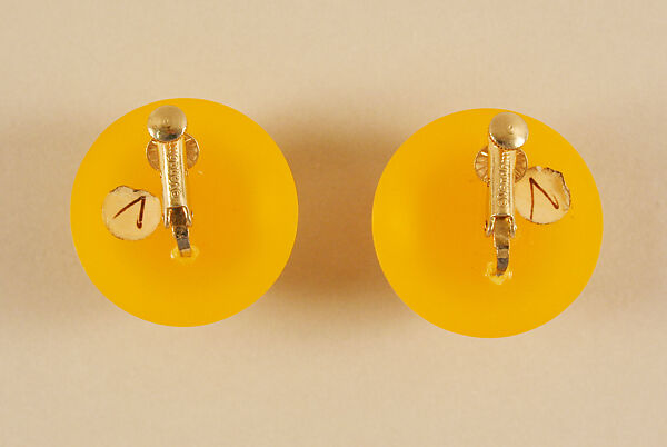 Earrings, Giorgio di Sant'Angelo (American, born Italy, 1933–1989), plastic, metal, American