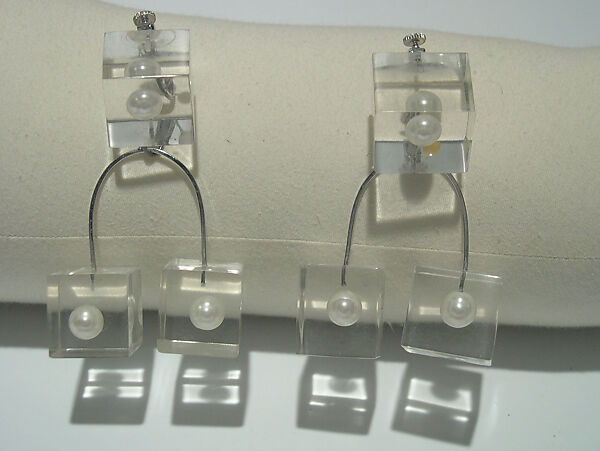 Earrings, Giorgio di Sant&#39;Angelo (American, born Italy, 1933–1989), plastic, metal, American 