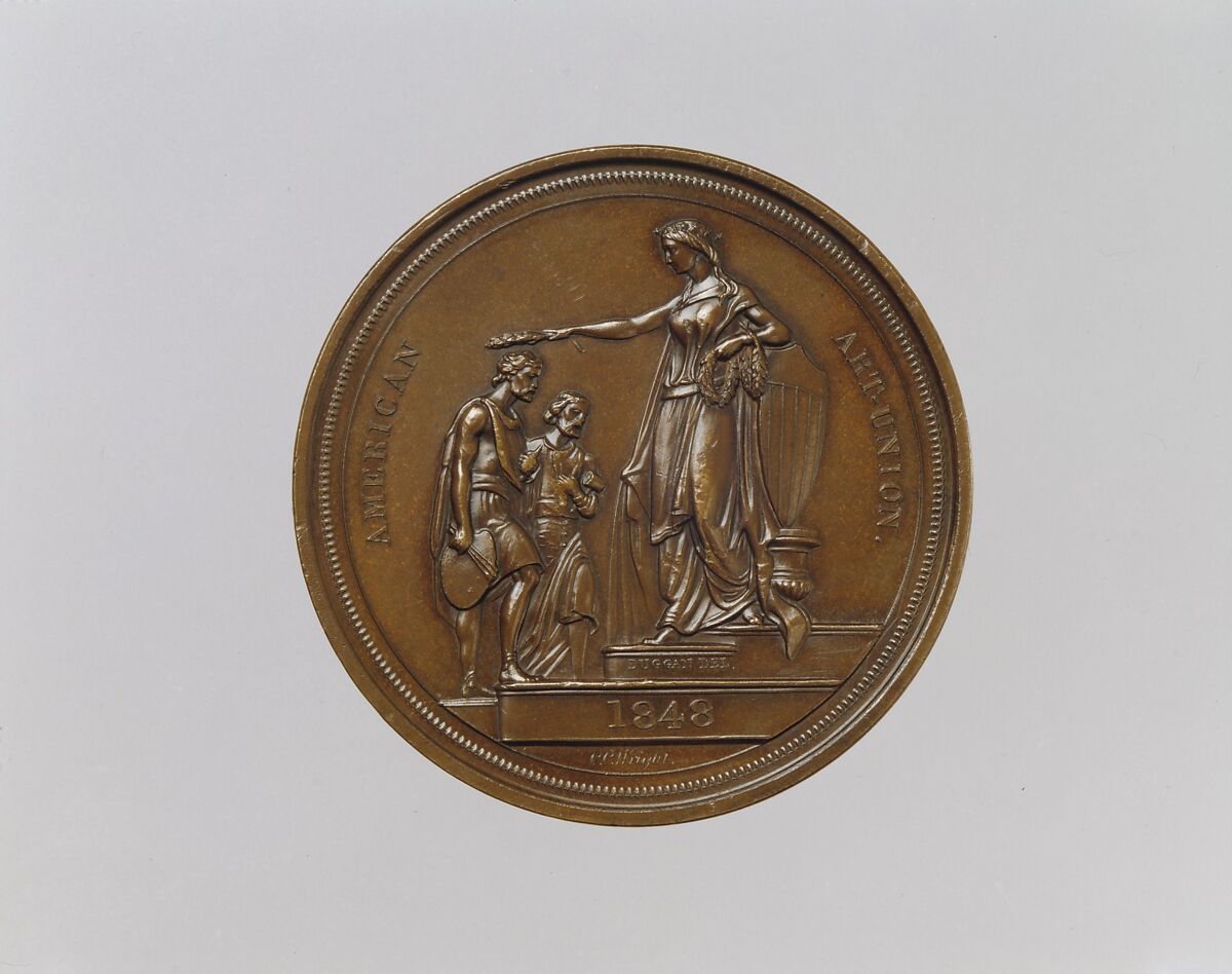 Gilbert Stuart, Obverse designed and modeled by Salathiel Ellis (1803–1879), Bronze, American