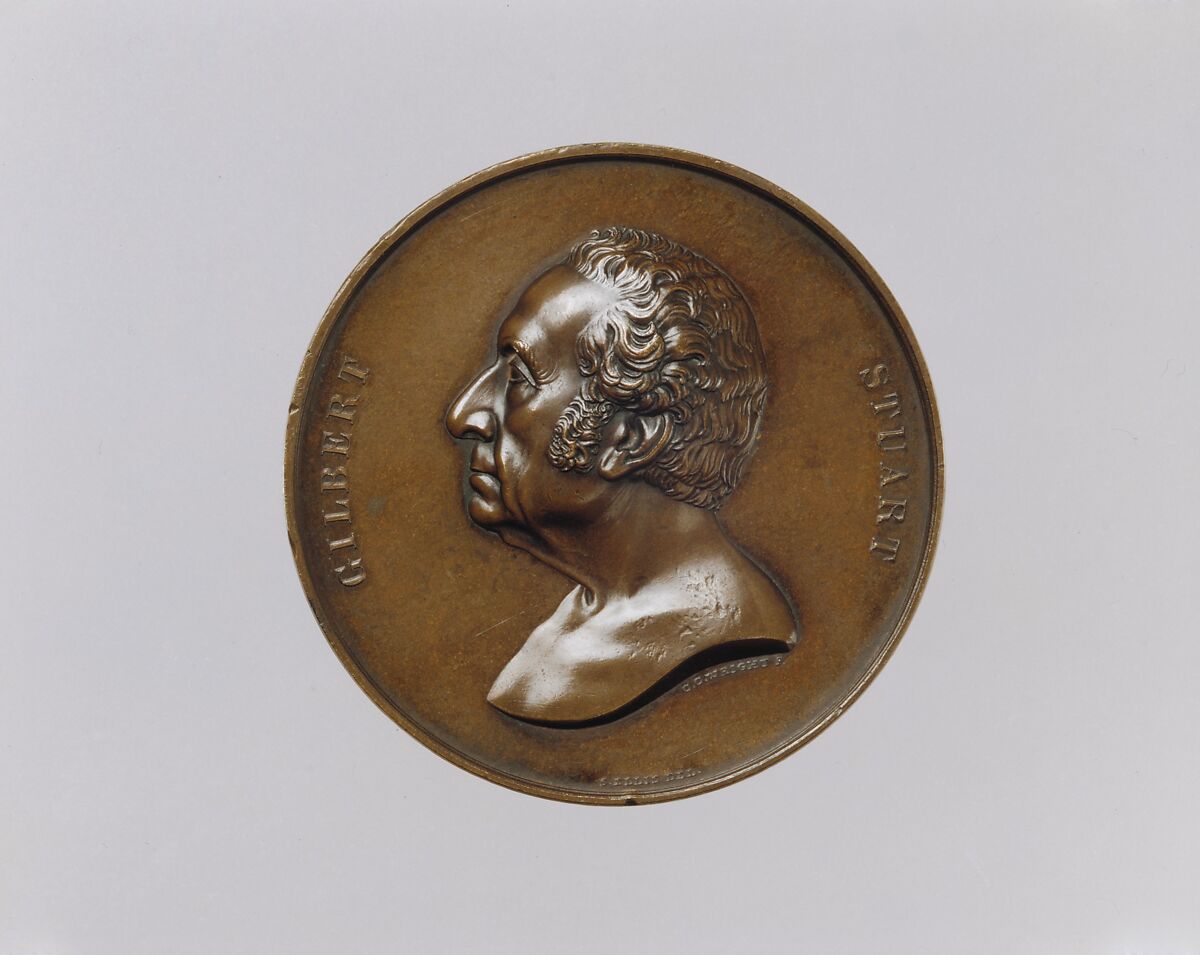 Gilbert Stuart, Obverse designed and modeled by Salathiel Ellis (1803–1879), Bronze, American 