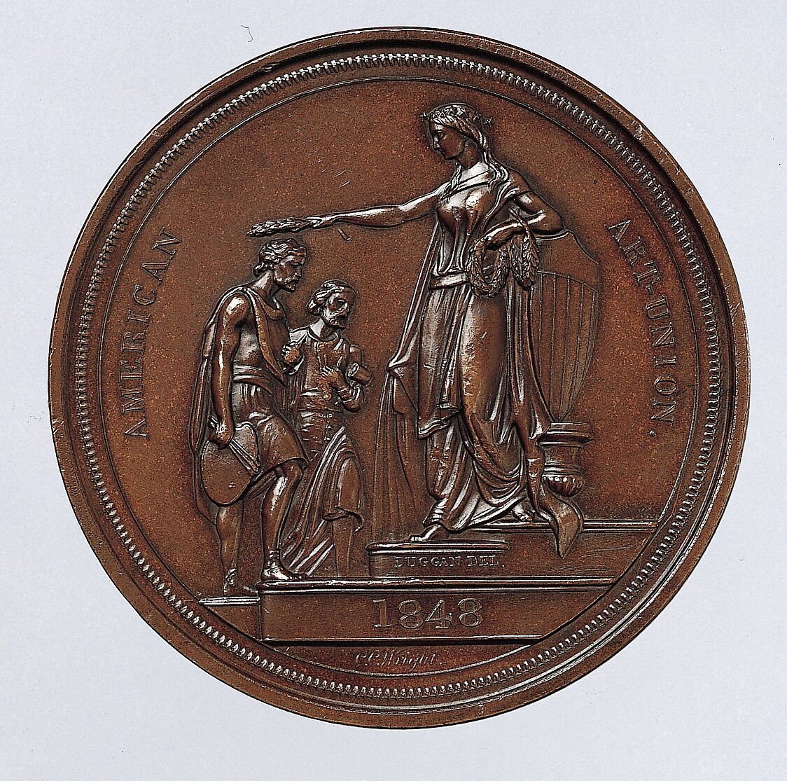 Gilbert Stuart, Obverse designed and modeled by Salathiel Ellis (1803–1879), Bronze, American