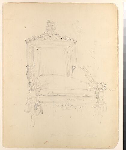 Study of the Throne in the House of Lords (Study for Portrait of Queen Victoria)