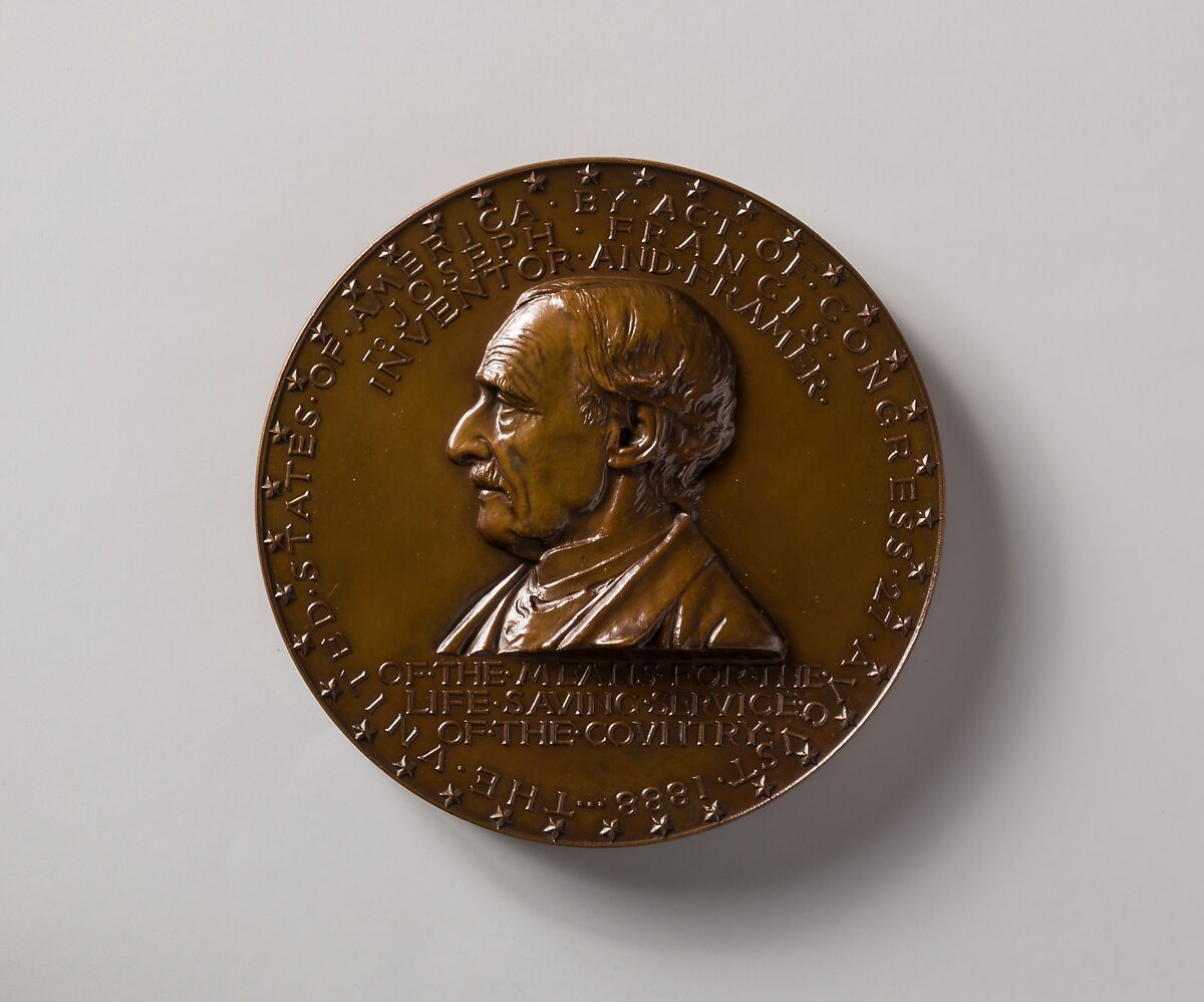 Lifesaving Medal to Joseph Francis, Louis St. Gaudens (1854–1913), Bronze, American 