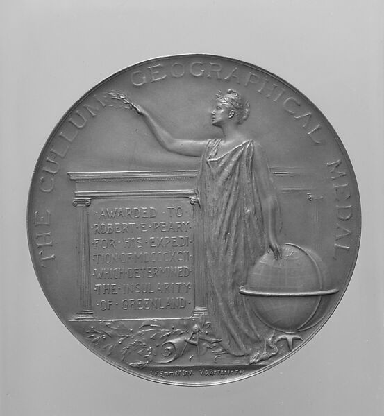 The Cullum Geographical Medal, Victor David Brenner (American, born Šiauliai, Lithuania (Shavli, Russian Empire) 1871–1924 New York), Silver, American