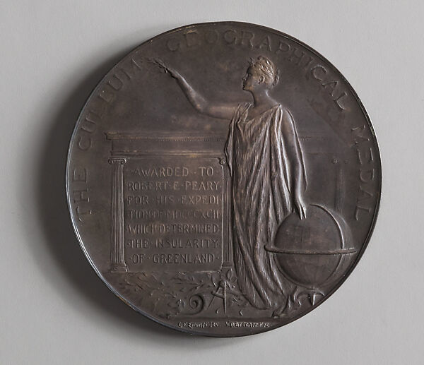 The Cullum Geographical Medal, Victor David Brenner (American, born Šiauliai, Lithuania (Shavli, Russian Empire) 1871–1924 New York), Silver, American