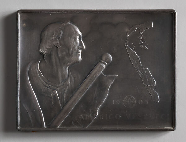 Amerigo Vespucci, Victor David Brenner (American, born Šiauliai, Lithuania (Shavli, Russian Empire) 1871–1924 New York), Silver, American 