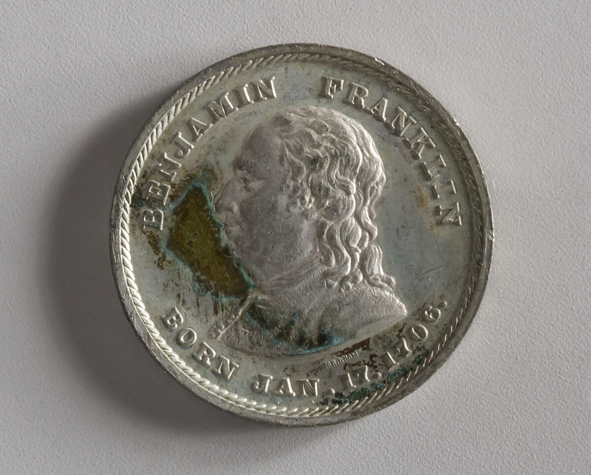 Washington and Franklin, Joseph H. Merriam, White metal, American