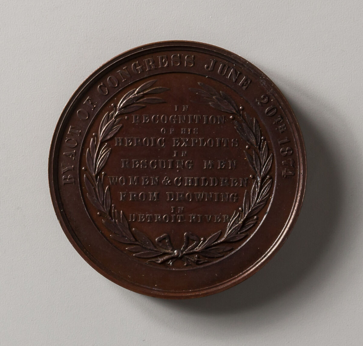 The "John Horn" Medal, Charles E. Barber (1840–1917), Bronze, American