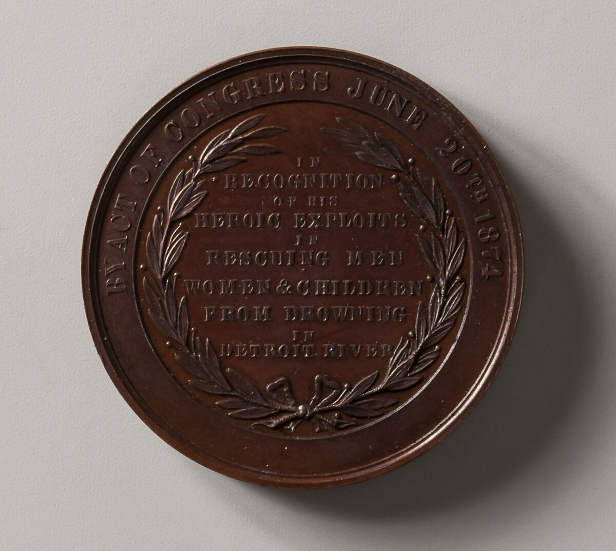 The "John Horn" Medal, Charles E. Barber (1840–1917), Bronze, American