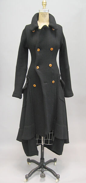 Coat, Comme des Garçons (Japanese, founded 1969), wool, cotton, synthetic fiber, plastic, Japanese 