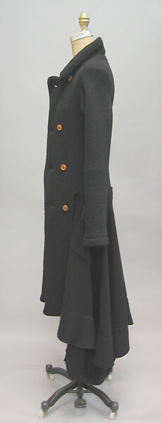 Coat, Comme des Garçons (Japanese, founded 1969), wool, cotton, synthetic fiber, plastic, Japanese