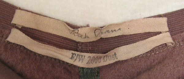 Ensemble, Rick Owens (American, born 1961), wool, synthetic fiber, cotton, American