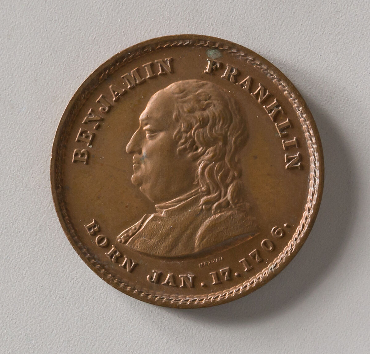 Benjamin Franklin, Joseph H. Merriam, Copper, American 