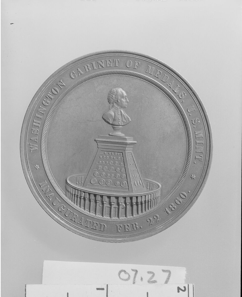 Inauguration of the Washington Cabinet of Medals, Anthony Paquet (1814–1882), Bronze, American