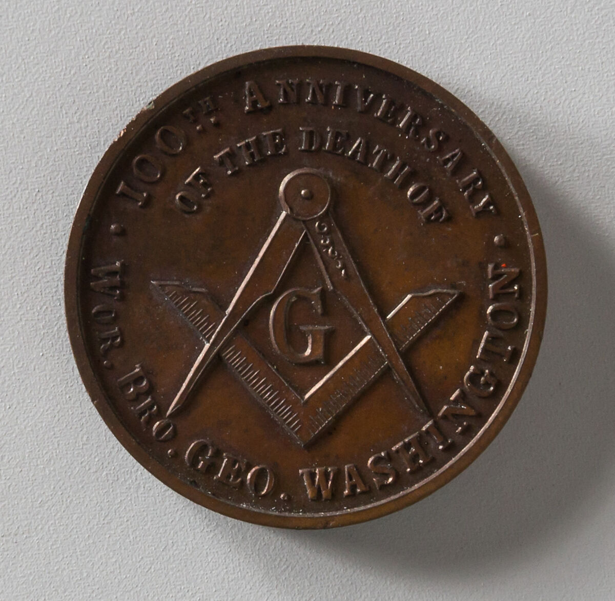 Masonic Centennial Memorial of Washington's Death, Robert Sneider, Bronze, American