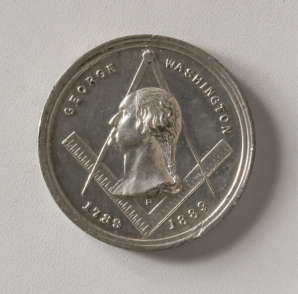 Centennial of George Washington's Initiation into Masonry, P., White metal, American 