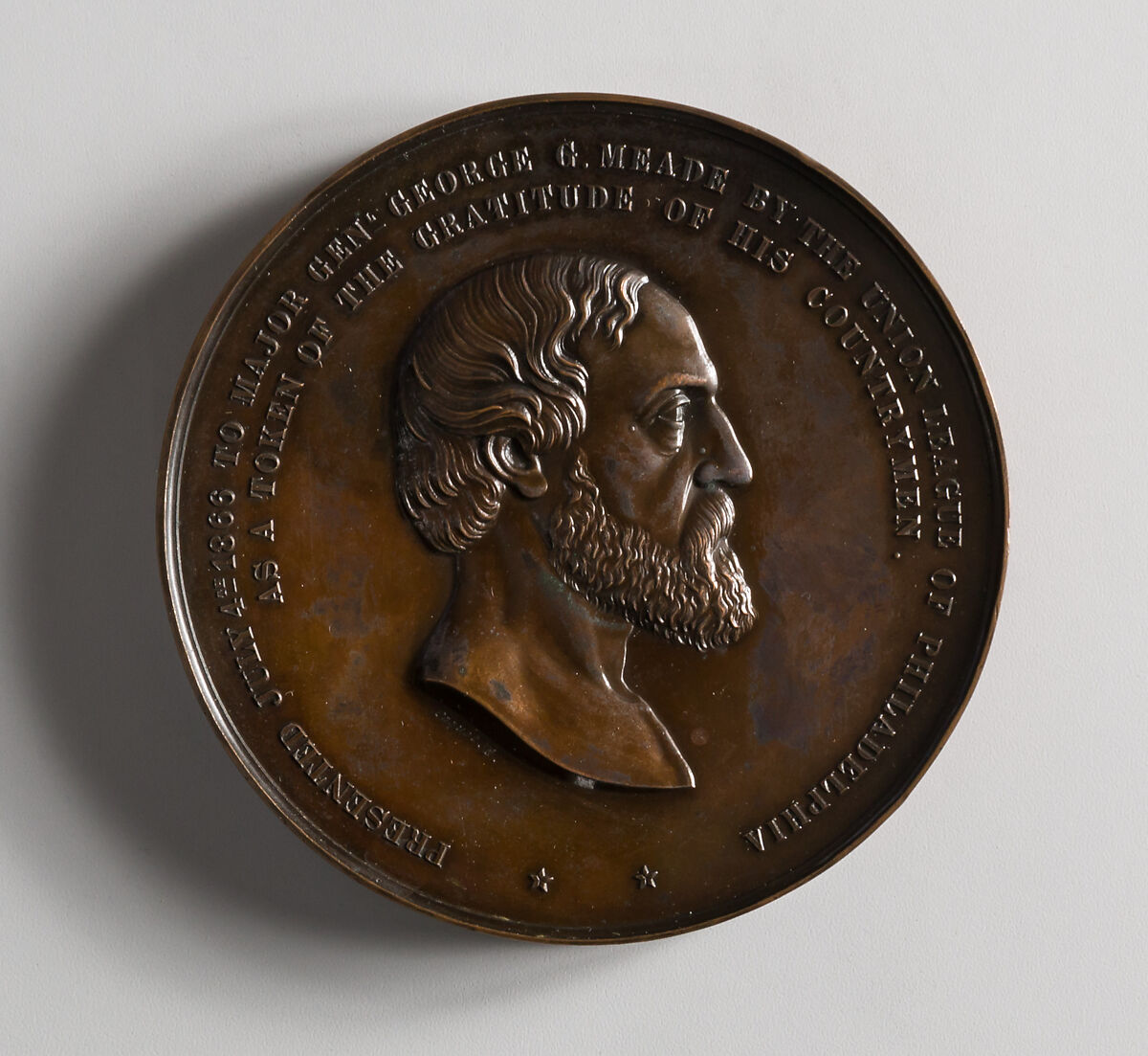 The Union League of Philadelphia to General George L. Meade, Anthony Paquet (1814–1882), Bronze, American 