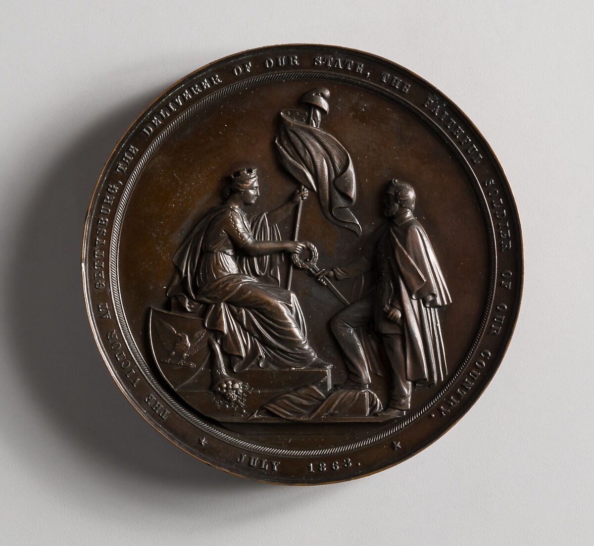 The Union League of Philadelphia to General George L. Meade, Anthony Paquet (1814–1882), Bronze, American