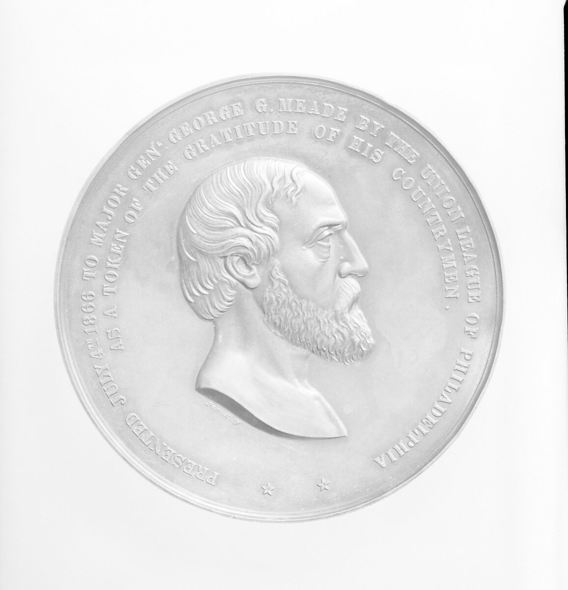 The Union League of Philadelphia to General George L. Meade, Anthony Paquet (1814–1882), Bronze, American