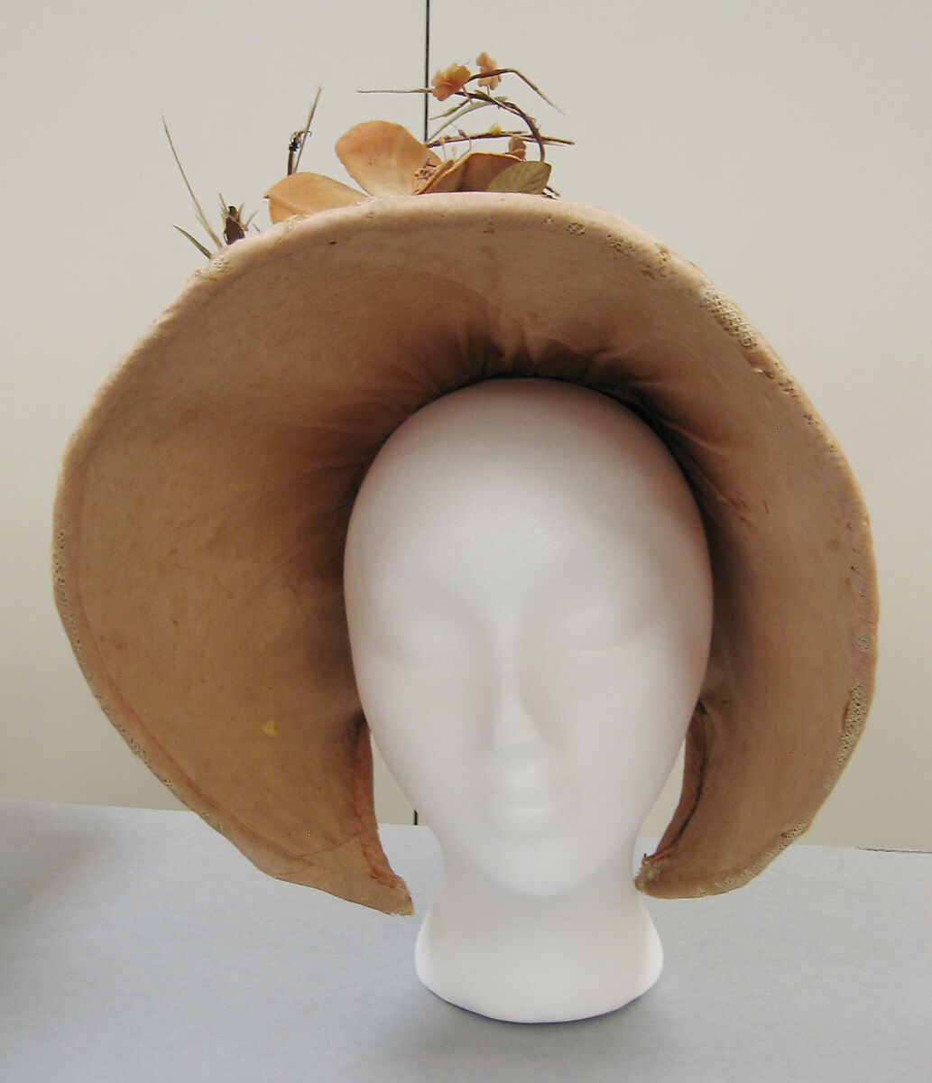 Poke bonnet, paper, silk, American or European