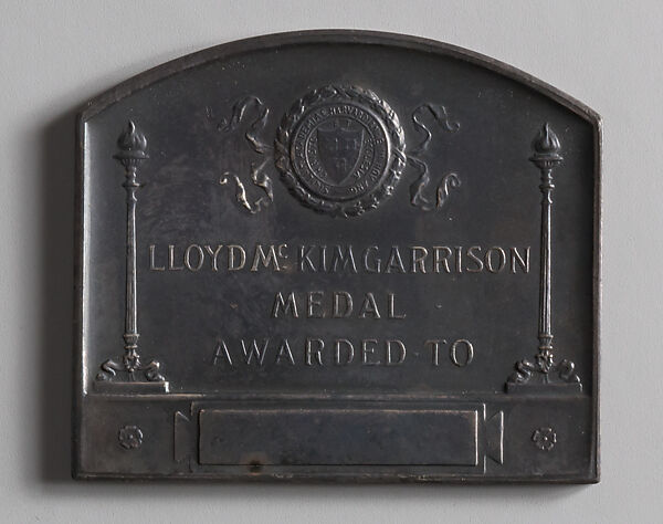 The Lloyd McKim Garrison Award for Proficiency in English Literature, Harvard University, Victor David Brenner (American, born Šiauliai, Lithuania (Shavli, Russian Empire) 1871–1924 New York), Copper and silver, American 