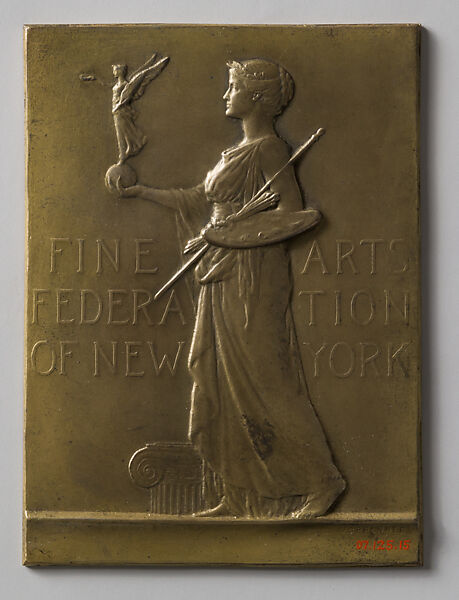 Seal of the Fine Arts Federation, New York, Victor David Brenner (American, born Šiauliai, Lithuania (Shavli, Russian Empire) 1871–1924 New York), Copper, American 