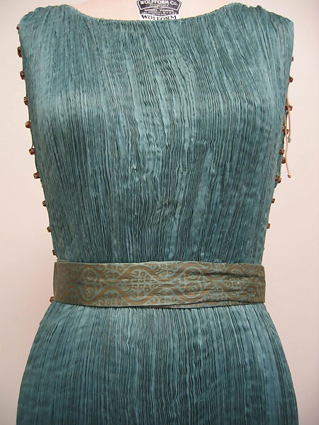 "Delphos", Fortuny (Italian, founded 1906), silk, glass, metal, Italian