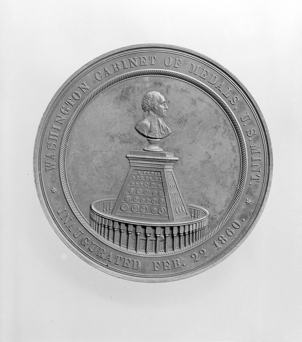 Inauguration of the Washington Cabinet of Medals, Anthony Paquet (1814–1882), Bronze, American