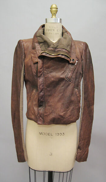 Jacket, Rick Owens (American, born 1961), leather, wool, American 