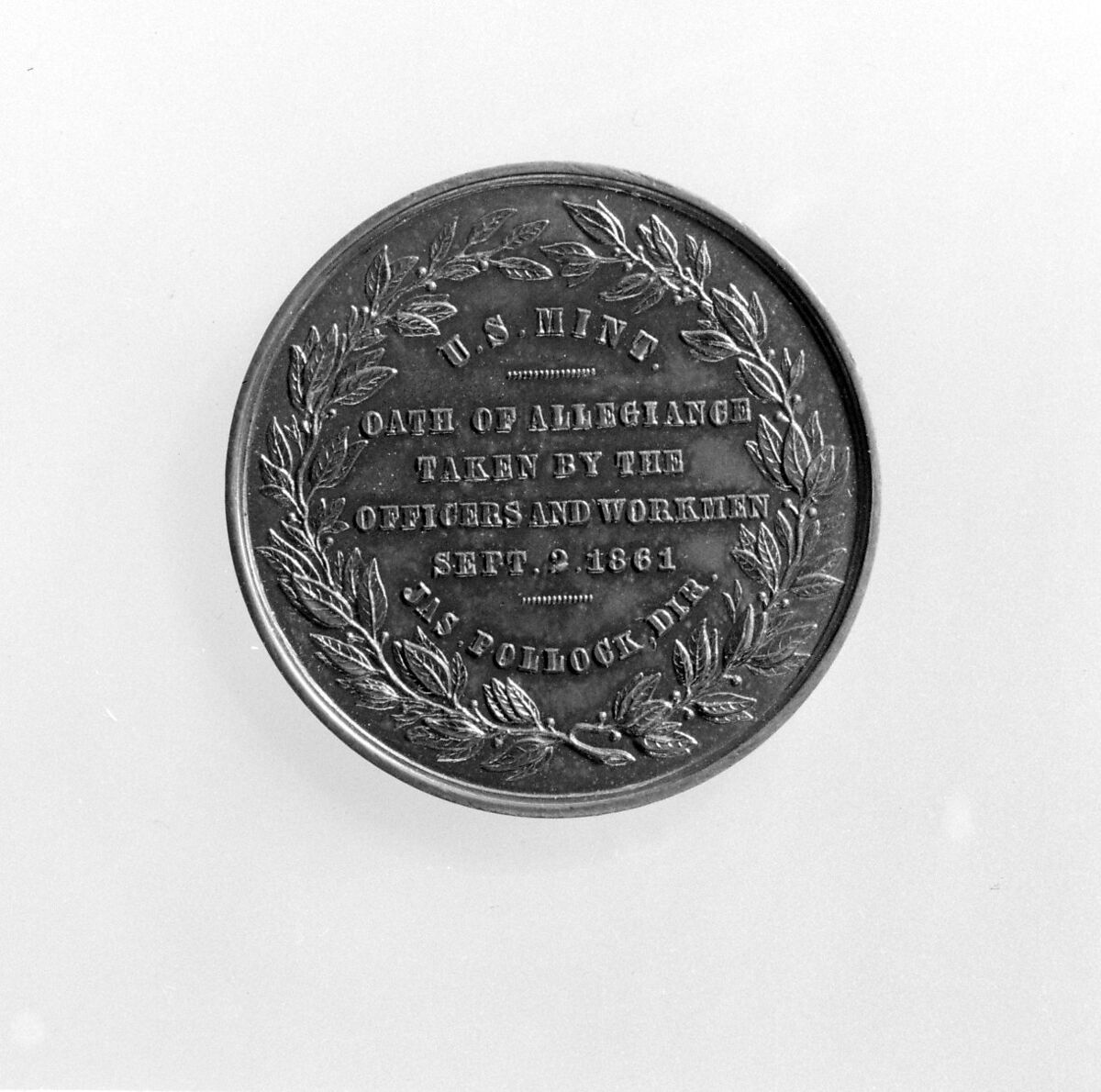 U.S. Mint Oath of Allegiance, Anthony Paquet (1814–1882), Bronze, American