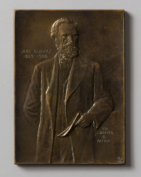 Carl Schurz, Victor David Brenner (American, born Šiauliai, Lithuania (Shavli, Russian Empire) 1871–1924 New York), Bronze, American 