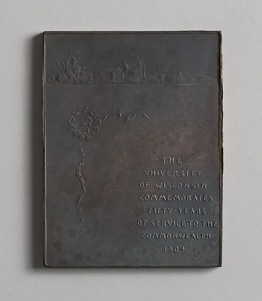 University of Wisconsin, Fiftieth Anniversary, Victor David Brenner (American, born Šiauliai, Lithuania (Shavli, Russian Empire) 1871–1924 New York), Copper and silver, American 