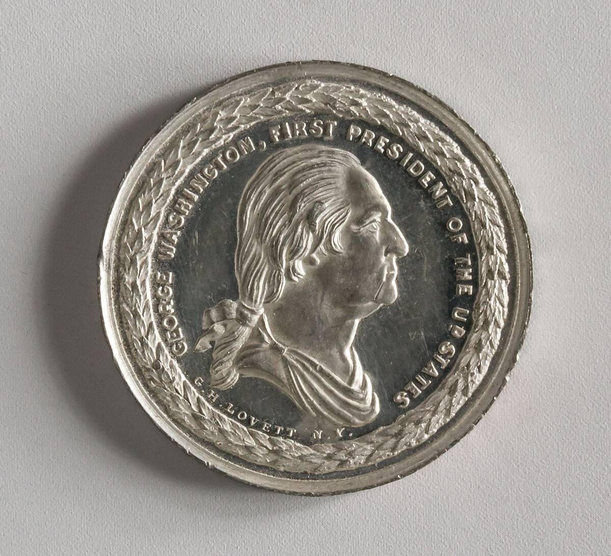 Washington, the First President, George Hampden Lovett (1824–1894), White metal, American 